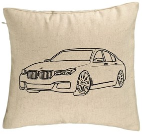 Perna Decorativa, Model BMW Lover, 40x40 cm, Bej, Husa Detasabila, Burduf