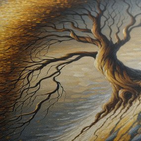 Tablou arborele vieții auriu în vânt