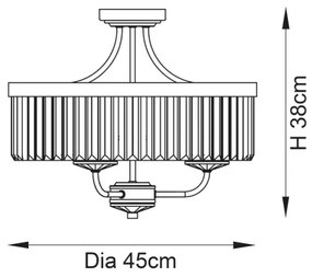 Endon 90264 - Lustră aplicată CHESTERFIELD 3xE14/6W/230V, diam. 45 cm, crom lucios