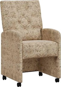 vidaXL Scaune de dining cu roți 2 pcs Gri deschis 58 x 67 x 97 cm