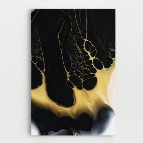 Tablou Canvas, 40x60cm, Dormitor si Living, Abstracte, Marble, Black Golden Marble