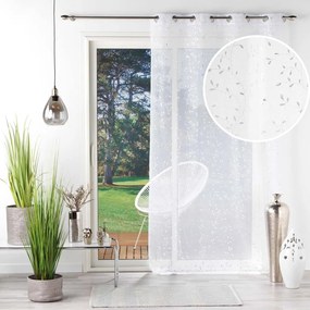 Perdea albă-argintie din voal 140x240 cm Floressia – douceur d'intérieur