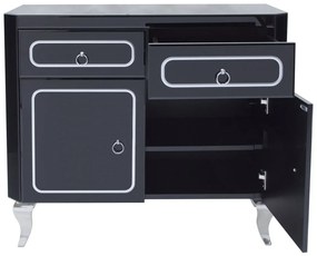 Comoda Marina negru/silver – H78 cm
