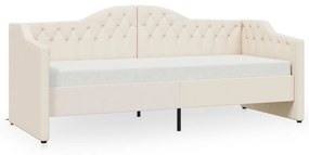 3080291 vidaXL Pat de zi cu saltea, crem, 90x200 cm, textil, USB