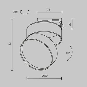Spot LED, accesoriu pentru sinele monofazate Unity, Onda alb 18W 3000K