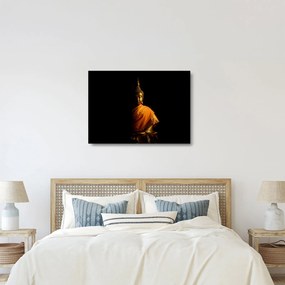 Tablou pe sticlă - Statuia lui Buddha de aur (70x50 cm)