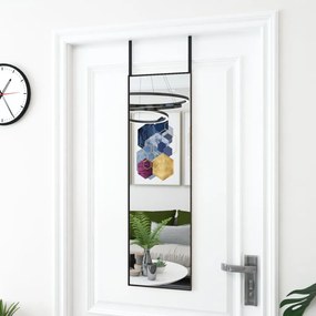 Oglinda pentru usa, negru, 30x100 cm, sticla si aluminiu 1, Negru, 30 x 100 cm
