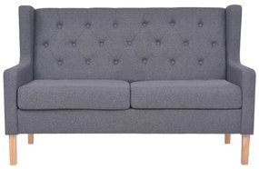 Set de canapele, 2 piese, material textil, gri Gri, 2 locuri + 3 locuri