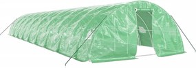 vidaXL Seră cu cadru din oțel, verde, 90 m², 18x5x2,3 m