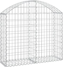 vidaXL Coș gabion arcuit, 100x30x80/100 cm, fier galvanizat