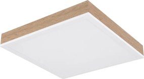 Plafoniera LED aluminiu alb, MDF aspect de lemn DORO 30x30cm