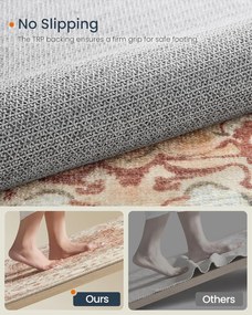 Covor antiderapant Songmics Vintage, 120x170 cm, lavabil la masina, poliester, cappuccino