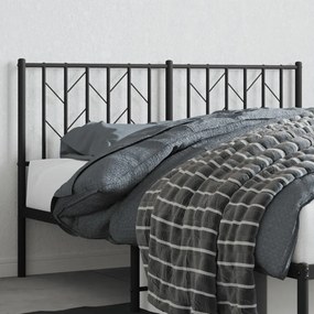vidaXL Tăblie de pat metalică, negru, 140 cm