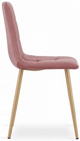 Set de masa 1 + 4, masa UMEKO 120x80 cm stejar sonoma + scaun de catifea roz KARA