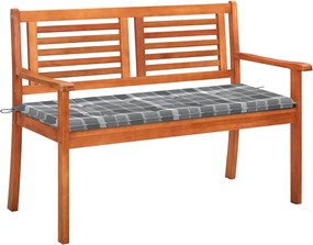 vidaXL Bancă grădină cu 2 locuri cu pernă 120 cm lemn masiv eucalipt