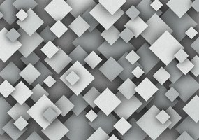 Fototapet - Pătrate gri (254x184 cm)