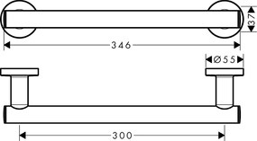 Suport prosop Hansgrohe Logis Universal 345 mm, crom - 41713000