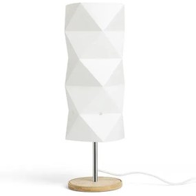 Lampa ZUMBA de masa alb PVC/lemn/crom 230V E14 11W