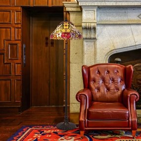 Lampadar cu abajur din sticlă vitrată Tiffany MIRELLA 2xE27/60W/230V Rabalux 8088