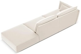 Canapea bej cu tapițerie din catifea, cu colț pe partea stângă 264 cm Vanda – Mazzini Sofas