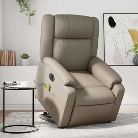 vidaXL Fotoliu electric masaj rabatabil cu ridicare, cappuccino