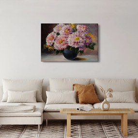 Tablou - Pictură în ulei, flori în vază (90x60 cm)