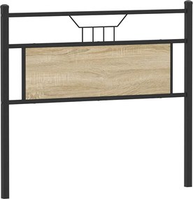 vidaXL Tăblie de pat de schimb din Stejar Sonoma 107 cm Lemn prelucrat și oțel