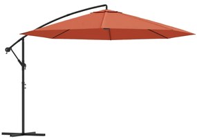 Umbrela suspendata, stalp din aluminiu, 350 cm, teracota Terracota