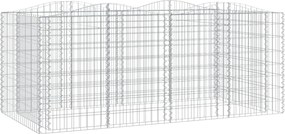 vidaXL Strat înălțat cu gabion arcuit, 200x100x100 cm, fier galvanizat