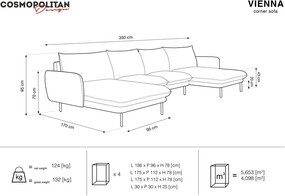 Canapea în formă de "U" Cosmopolitan Design Vienna, gri deschis