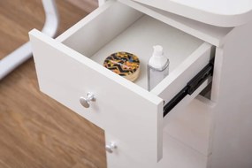 MANIA204 - Masuta manichiura, 118 cm, cu pernita, masa cosmetica - Alba