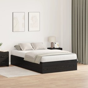 vidaXL Cadru de pat cu depozitare Negru Stejar 120x200 cm