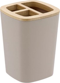 Cana pentru periuțe de dinți bej CALMA cu marcaj din bambus