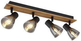 Plafoniera cu 4 spoturi directionabile design modern CLAUDE negru, maro