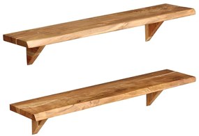 Rafturi de perete, 2 buc., 90x20x16 cm, lemn masiv de acacia 2, 90 x 20 x 16 cm