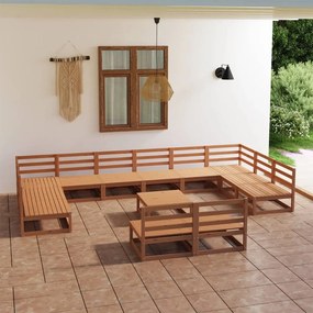 vidaXL Set mobilier de grădină, 13 piese, lemn masiv de pin