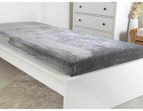 Cearceaf gri din microflanel 90x200 cm Exclusive – B.E.S.