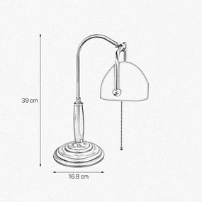 Lampa de birou din alama si lemn Banker Heritage