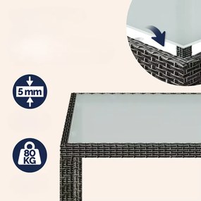 Deuba Set de grădină din ratan Berlin 1+4 - gri/antracit