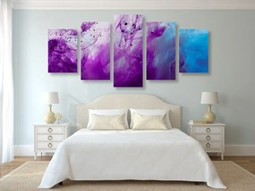 Tablou 5-piese abstractizare magică violetă