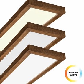 Plafonieră LED dimabilă Brilagi WOODY FRAME LED/50W/230V stejar 120x30 cm IP44 + telecomandă