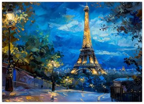 Tablou - Pictură în ulei a Turnului Eiffel (70x50 cm)