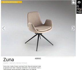 Scaun pivotant dining design elegant Zuna bej