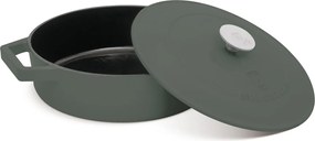 Cratiță din fontă emailată Berlinger Haus BH 6262, cu capac, 26 cm, verde mat