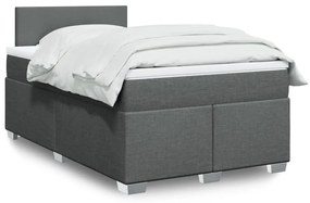 vidaXL Pat box spring cu saltea, gri închis, 120x200 cm, textil