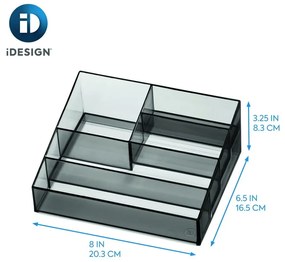 Organizator de baie negru mat pentru cosmetice din plastic reciclat Nail Station – iDesign