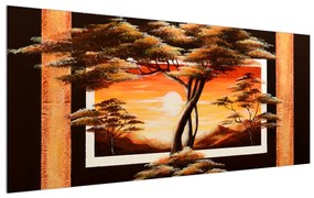 Tablou cu copaci în savana (120x50 cm), în 40 de alte dimensiuni noi