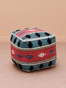 Puf multicolor, din bumbac si polistiren, Mariachi