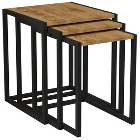 Set 3buc. măsuțe cafea Kibusa (negru + oud) . 1094330