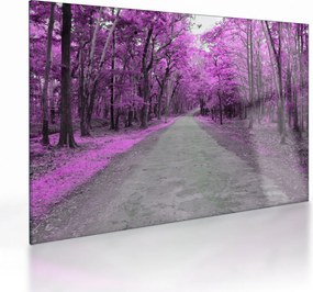 Tablou pe sticlă - drum prin parc (70x50 cm)